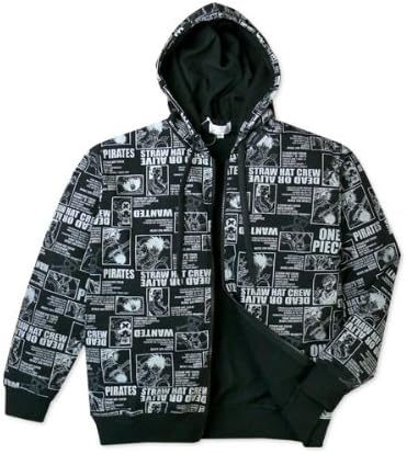Amazon 男児ジュニア パーカー One Piece ワンピース キャラクタープリント フルジップ裏毛長袖パーカー 1ブラック 140cm Tシャツ カットソー 通販