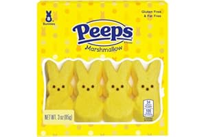 JUST BORN Peeps, Yellow Marshmallow Bunny Easter Candy, Gluten Free, 3 oz