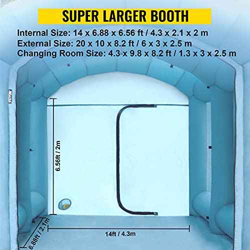 Happybuy Inflatable Paint Booth 20x10x8.2ft with 2 Blowers Inflatable