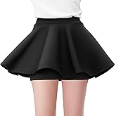 Comfyouth Girls Skirts Casual Mini Flare Pleated Skirt with Shorts High Waisted Skater Skirt A Line Skorts