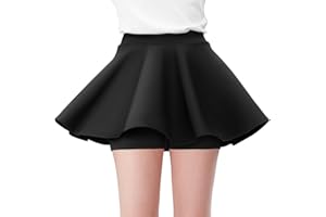 Comfyouth Girls Skirts Casual Mini Flare Pleated Skirt with Shorts High Waisted Skater Skirt A Line Skorts