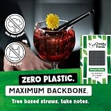 The Cheeky Panda Disposable Paper Cocktail Straws Black 250 Pack Bamboo view 2