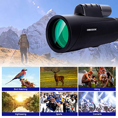 Monocular Telescope, 12 X 42 HD Compact Monocular with Phone Adapter and Metal Tripod, Waterproof Fog-Proof BAK4 Prisms Scope for Adults Bird Watching, Hunting, Camping,Traveling - Thumbnail 5
