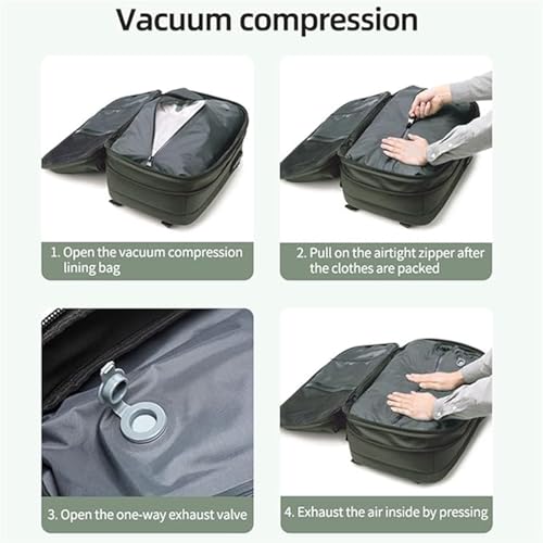 NovalLife Air Backpack, Vacuum Backpack,60L Expandable Vacuum Compression Bag, Water Resistant Expandable Vacpack with Vacuum Compression,Anti Theft Backpack （ with Vacuum Pump）