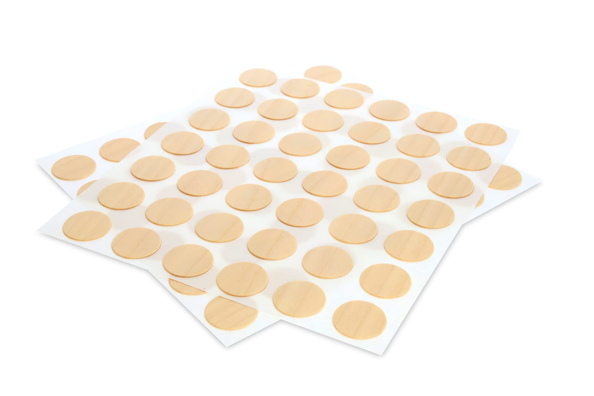 WoodPress® Peel & Stick, Real Birch Wood, Screw Hole Cover Caps – 70 x 18mm Pieces – Can be Varnished or Finished as Desired — image 1