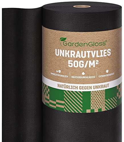 GardenGloss Unkrautvlies Gartenvlies 50g/m2 - (100m x 1m, Rolle)