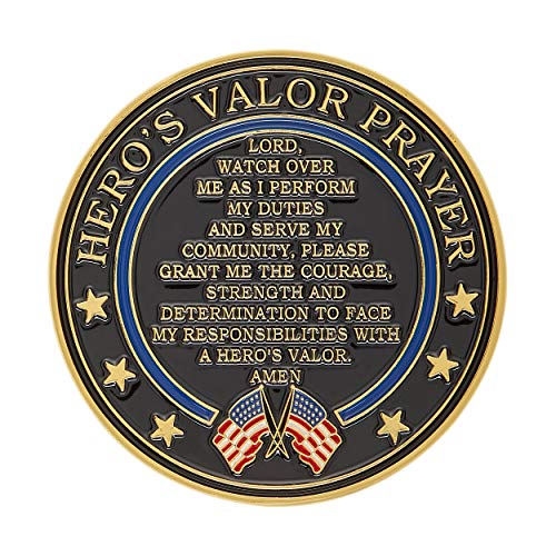 Hero's Valor St. Michael Patron Saint of Police Officers Challenge Coin Prayer 1-Pack (Single Coin)