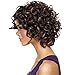 Alan Hair Fashion Dark Brown Color Short Wavy Curly Wigs, High-Temperature Synthetic Fiber Wig for African American Women