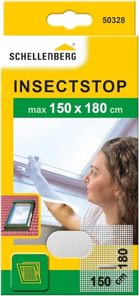Schellenberg 50328 150 x 180 cm Fly Screen - White/Dark Gray