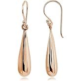 Sterling Silver Polished Teardrop Dangle Drop Earrings