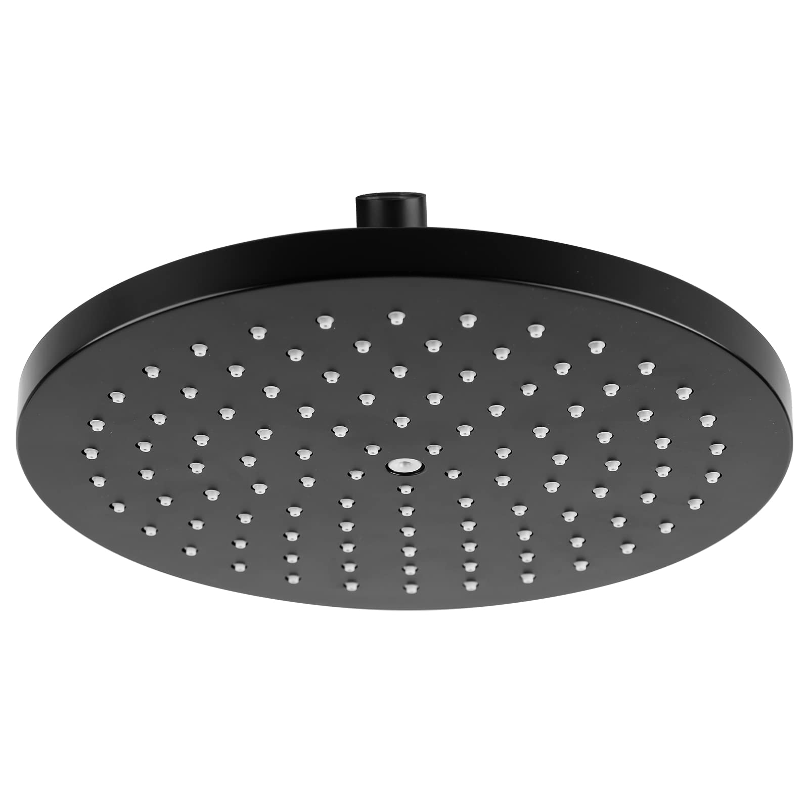 ILIKEPOW 8.7 Inch Fixed Shower Head 220 cm Rainfall Swivel Ball Fixed Mount ABS Matte Black Round