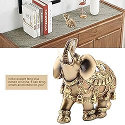 HEEPDD Elephant Statue, Feng Shui Golden Elegant
