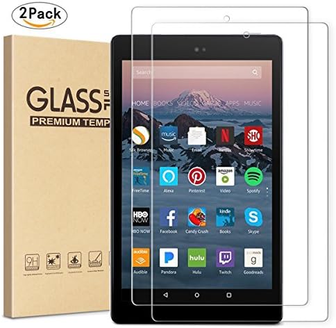 [2-Packs] All-New HD 10 Screen Protector,Tempered Glass Screen Protector Film for All-New HD 10 Tablet (7th 2017 Release) [9H Hardness] [Crystal Clear] [Bubble Free]