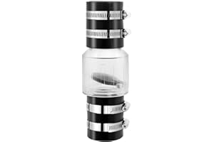1-1/2" Silent Check Valve - CV150,Visual Sump Pump Check Valve with Buna-N Couplings & Steel Clamps - Spring Loaded Flapper f