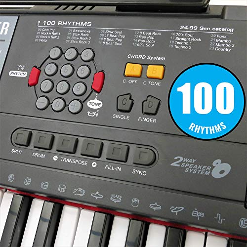 Plixio 61-Key Digital Electric Piano Keyboard & Sheet Music Stand - Portable Electronic Keyboard for Beginners (Kids & Adults) (Renewed) - Thumbnail 2