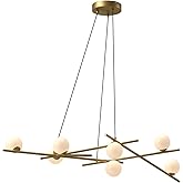 Kuzco Lighting Amara 54-in Brushed Gold/Glossy Opal Metal & Glass Ceiling Chandelier, LED Bulb, SKU CH89854-BG/GO-UNV
