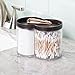 mDesign Plastic Canister Jar Organizer Set with Storage Lid - Home Decor Holder for Bathroom/Restroom Vanity Countertop, Cabinet - Holds Cotton Balls, Soap - Lumiere Collection - Clear/Bronze