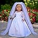 DreamWorld Collections Princess Kate - 4 Piece 18 inch Doll Outfit - Royal Wedding Dress with White Shoes and Tulle Veil - (Doll Not Included)