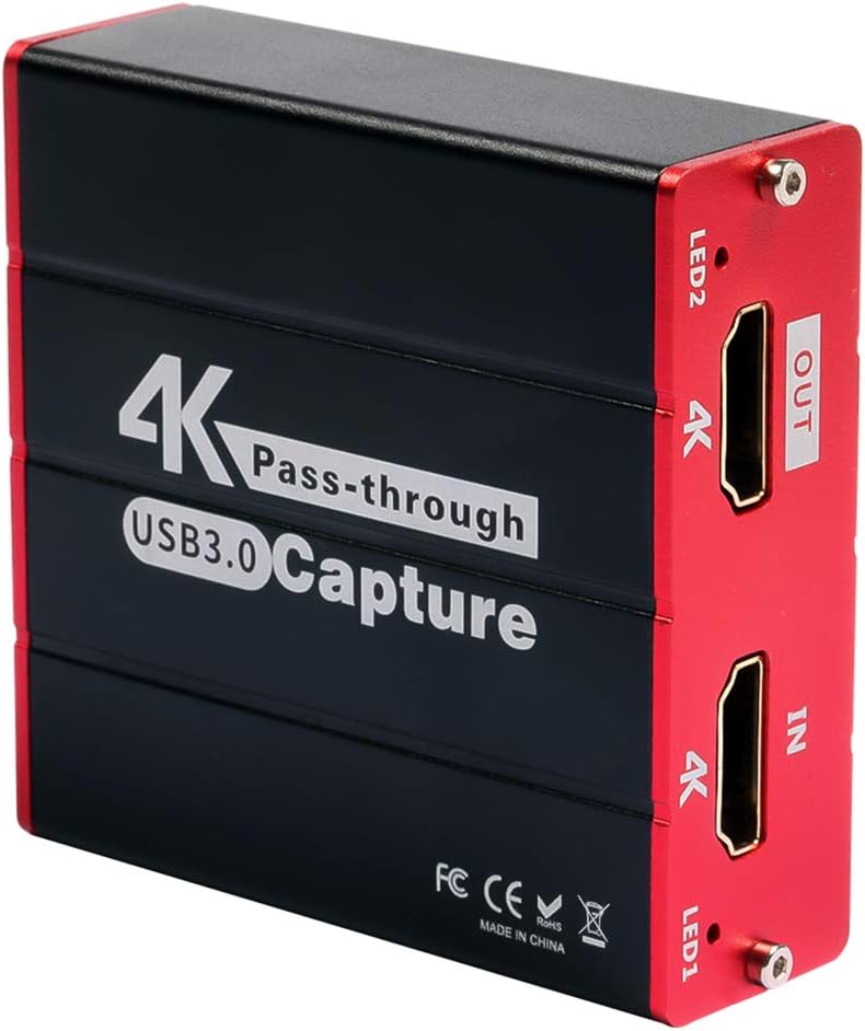 TreasLin HD Capture Card 1080P60 USB Live Streaming for PS4 Switch OBS