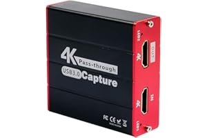 Mirabox USB3.0 HDMI Video Capture Card for Nintendo Switch, 1080P 60FPS HD Game Capture Device Cam Link With HDMI Passthrough Work with DSLR Xbox PS4 for OBS Twitch Game Live Streaming and Recording