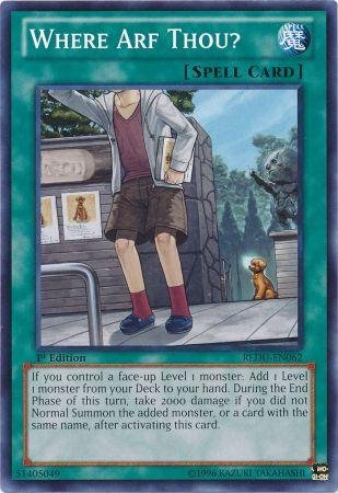 Yu-Gi-Oh! - Where Arf Thou? (REDU-EN062) - Return of the Duelist - Unlimited Edition - Common