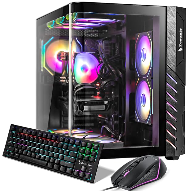 Evounic Liquid Cooled High-Performance Gaming PC Desktop – i7-12700KF up to 4.9GHz, Radeon RX 6900 XT 16GB GDDR6, 32GB DDR4 RGB RAM, 1TB NVMe SSD, 800W PSU, Windows 11 Pro