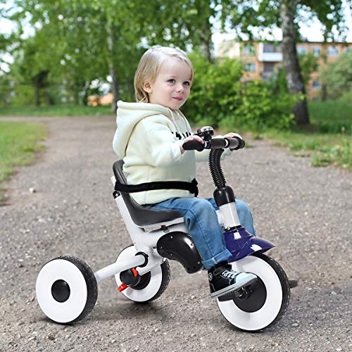 BABY JOY Tricycle for Toddlers, Folding Trike w/ Adjustable Parent