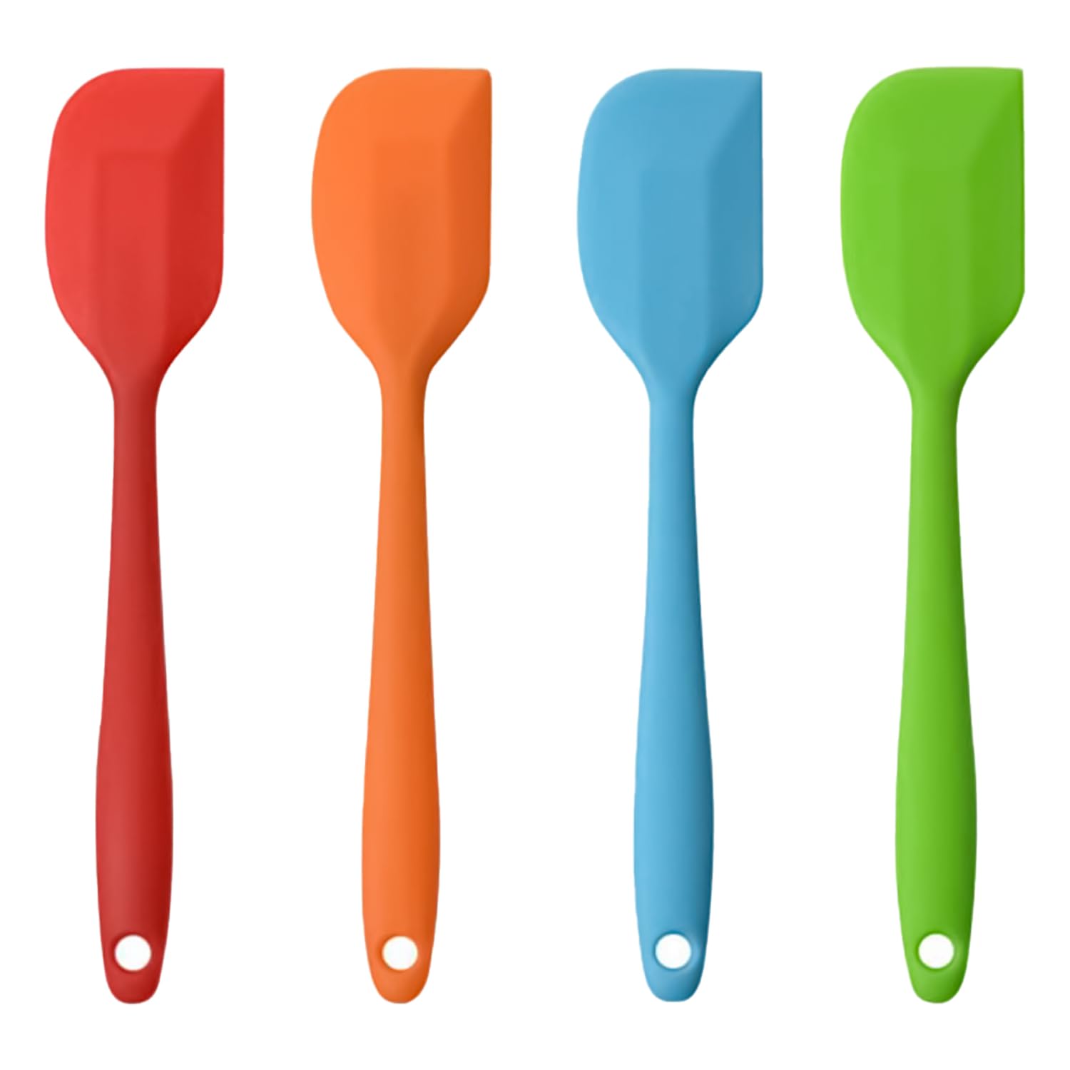 Silicone Spatula Set of 4-500°F Heat Resistant Seamless Rubber Spatulas with Stainless Steel Core Kitchen Utensils Non-Stick for Cooking, Baking and Mixing (26cm / 10.2inch)