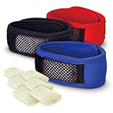Wildheart Outdoors Natural Mosquito Repellent Bracelet - DEET Free Insect Protection, 3-Pack with 6 Refills (Red, Blue, Black)
