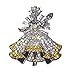Silver yellow gorgeous princess shape brooch