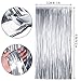 Sumind 4 Packs Photo Booth Backdrops Foil Curtains Metallic Tinsel Backdrop Curtains Door Fringe Curtains for Wedding Birthday Christmas Halloween Disco Party Favour Decorations (Matt Silver)
