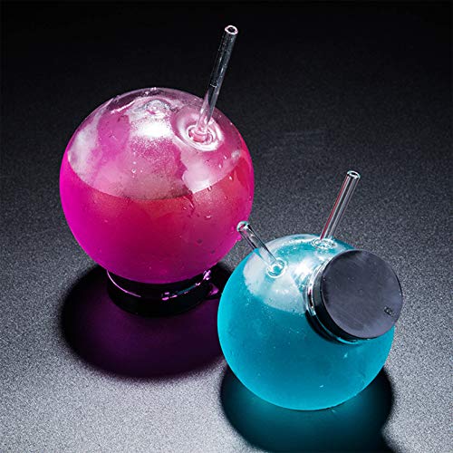 haoyuestory Cocktailgläser, Kreative Kugelförmige Wiederverwendbare Trinkhalm Tasse, Trinkbecher Longdrinkgläser Cocktailgläser Kinder Becher Saftgläser, Perfekt Für Zuhause, Restaurants Und Partys – Bild 6