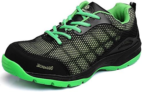 JACKBAGGIO Men's Athletic Steel Toe Breathable Mesh Lightweight Work Shoes 8824