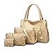 abshoo Women Clutch Bag Faux Leather Shoulder Crossbody Purse Handbags (Gold)