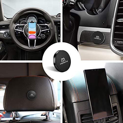 Iman coche movil, Conjunto de 3 Soporte móvil para coche con Láminas Metálicas pegado al tablero | Pared - MENNYO Soporte movil coche magnético Compatible con iPhone Samsung Galaxy / Note Huawei, etc.