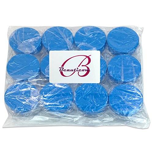 Beauticom 12 Pieces 20G/20ML Round Clear Jars with Blue Lids for Jams, Honey, Cooking Oils, Herbs and Spices - BPA Free