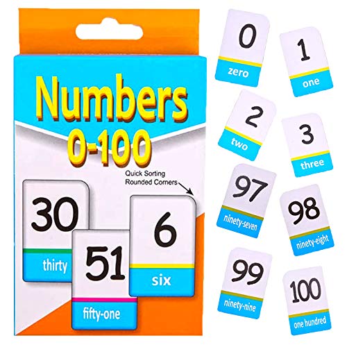 Educational Flash Cards, Number Flash Cards for Kids Children Toddlers Early Learnings 51 Flashcards