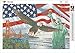 TOCARE 5D Diamond Painting Kits for Adults 20x14Inch Round Full Drill Diamond Art Kit for Adults Teens God Bless USA Independence Day Liberty