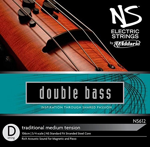 D'Addario NS Electric Traditional Bass Single D String, 3/4 Scale, Medium Tension