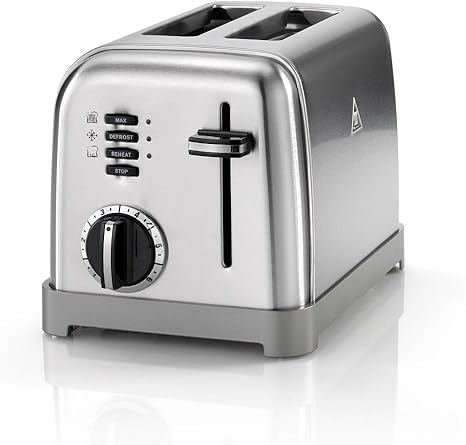 Amazon De Cuisinart 2 Schlitz Toaster Aus Rostfreiem Edelstahl Mit 6 Braunungsstufen Und Stop Funktion Auftau Funktion Aufwarm Funktion Und Bagel Funktion Retro American Style
