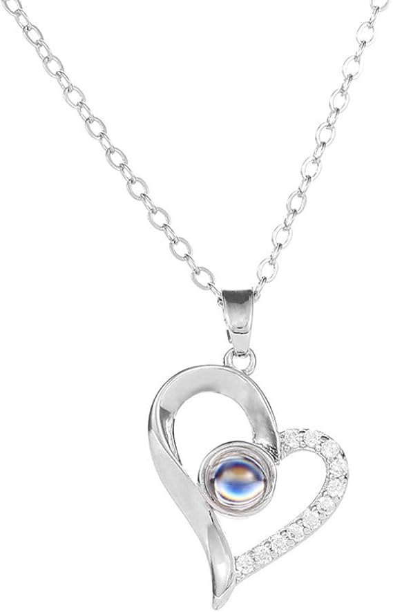 Amazon Co Jp Zieglen ネックレス レディース ハート クリスタル ラインストーン ペンダント アクセサリー ジュエリー オープンハート形 ネックレス ペンダント 可愛い 女性 彼女 妻 クリスマス プレゼント 誕生日 調節可能 ギフト スライバー 服 ファッション小物