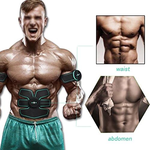 ABS Muscle Training Body Fit Gear Toning Toner EMS Abdominal Stimulator Machine Wireless Muscle Exercise for Abdomen/Arm/Leg Trainer Rechargeable Muscle Stimulation Electrical, Fat Burning
