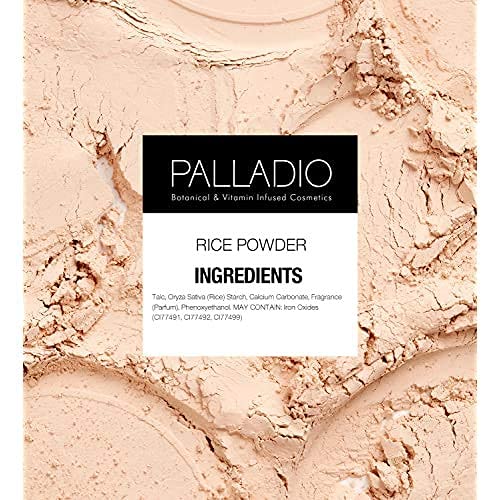 Palladio Rice Powder, Loose Setting Powder, Absorbs Oil, Leaves Face