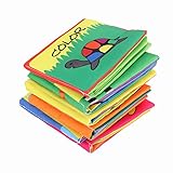 Looching Pack of 6 Baby's Soft Cloth Nontoxic Fabric Book Set Early Educational Toy for Preschool Learning Activity Perfect Shower Gift for Boys and Girls
