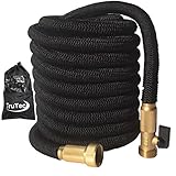 soled Expandable Garden Hose, 100ft Strongest Expanding Garden Hose on The Market with Triple Layer Latex Core & Latest Improved Extra Strength Fabric Protection for All Your Watering Needs(Black)
