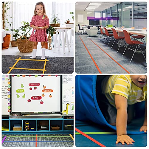 PATIKIL Carpet Marker Strips 15mm X 5 Meters, 2 Roll Floor Markers Nylon Strip Floor Marking Tape For Classroom Rug Teacher Supplies, Black