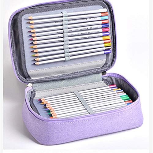 72 Inserting Portable Large Capacity Multi-Layer Pencil Case Holder Pouch Bag Colouring Pencils Organiser for School Office Teenagers Girls (Pencils Not Included) - Image 3