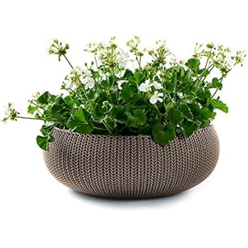 removable planter keter texture plastic liner cozies harvest knit bowl brown