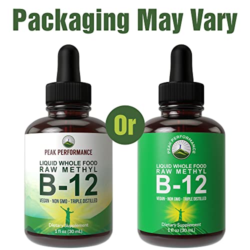 Raw Methyl B12 Liquid Drops. Sublingual Fast Acting Advanced Vegan B 12
