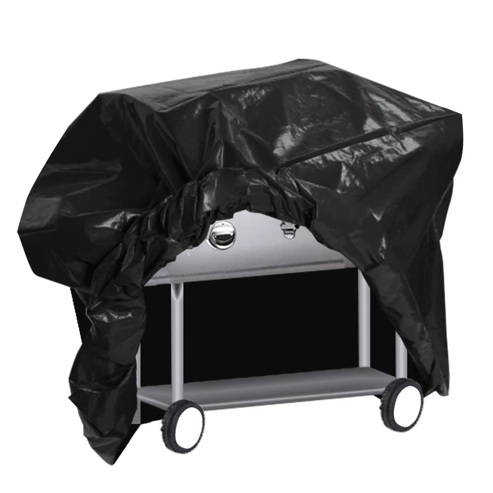 Ram® Large BBQ Cover Large Wagon Trolley Oil Barrel BBQ Barbecue Green Garden Protection Waterproof Cover 145CM X 61CM X 117CM IN BLACK/GREY/GREEN (Black)